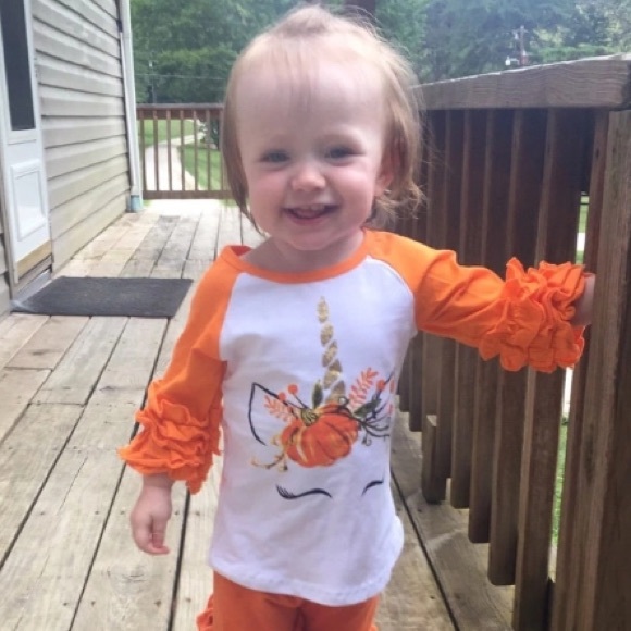 Unicorn Pumpkin Fall Autumn Baseball T Shirt - Picture 3 of 4